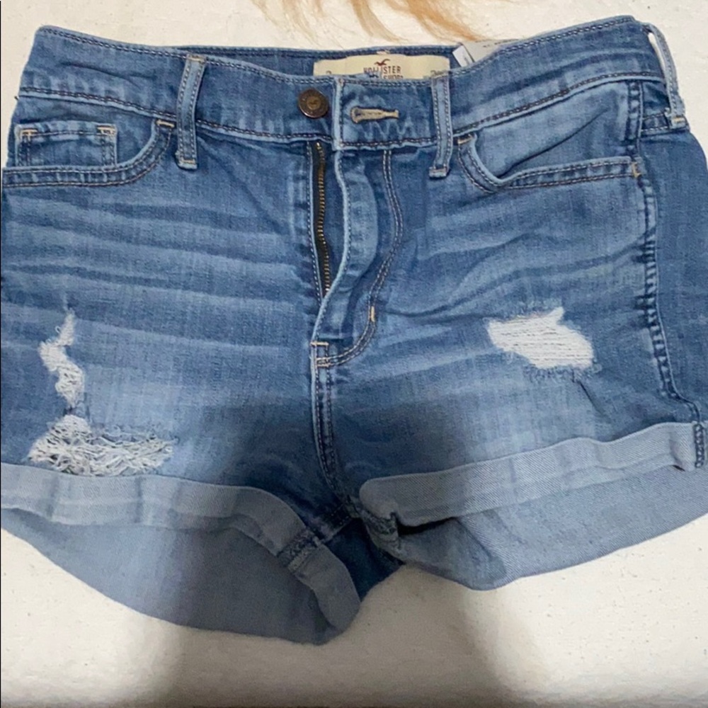 Blue high rise shorts